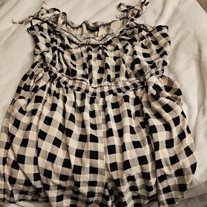 Black and White Checkered Romper